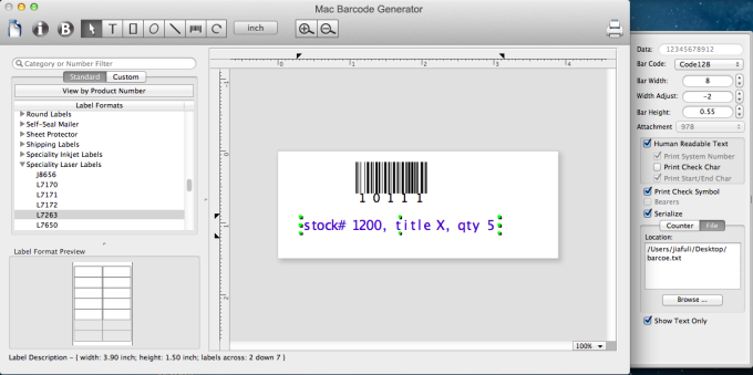 barcode software free for mac